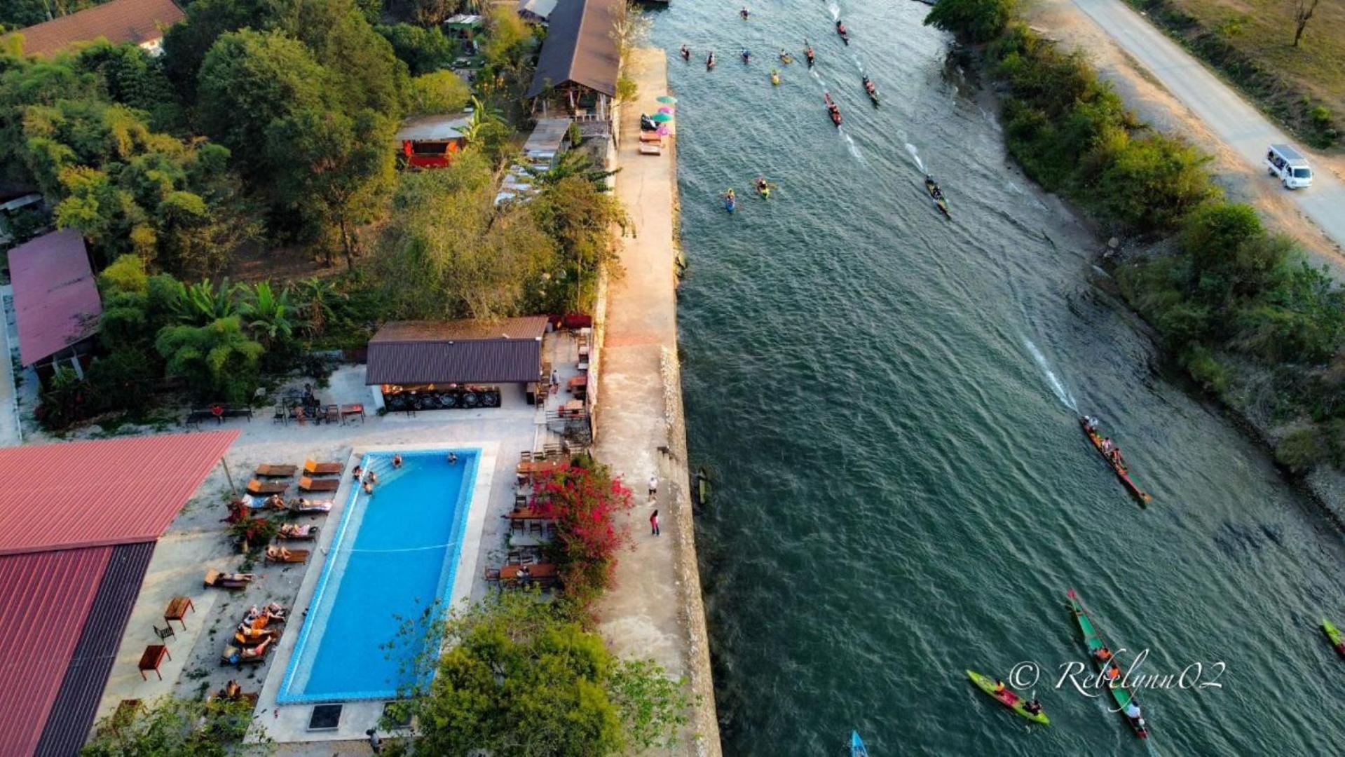 Riverside Garden Hostel Vangviang Kültér fotó